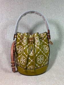 Nuevo MINI Bolso Cubo Tory Burch Island Palma/Crema T Monograma Contraste Repujado - Imagen 1 de 16