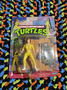 Ninja Turtles TMNT ~ April O'Neil blau gestreift 10 hinten ~ Playmates 1988 ~ ungestanzt - Bild 1 von 7