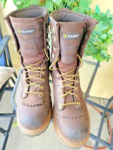Hawx 8" Logger Steel Toe Work Boot Brown Mens Size 12D C-1 - Picture 1 of 9
