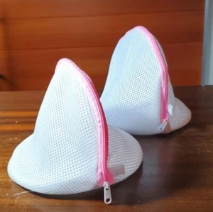 2 Waschkegel weiß BH Feinwäsche Badeanzug Reißverschluss Netz Dessous Wäsche - Bild 1 von 7