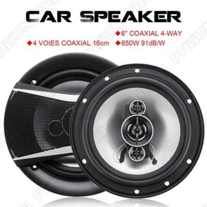 2Pcs 6" Inch 650W Car HiFi Coaxial Speaker Auto Door Audio Music Stereo Speakers - Picture 1 of 11
