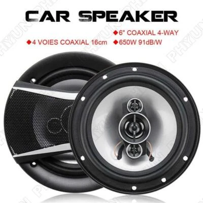 2Pcs 6" Inch 650W Car HiFi Coaxial Speaker Auto Door Audio Music Stereo Speakers Foto 1 de 4
