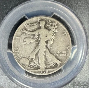 1938-D WALKING LIBERTY SILVER HALF DOLLAR ~ PCGS VG 08 ~NICE COIN~REF#7924 - Picture 1 of 4