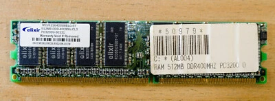 RAM Elixir 512 MB DDR PC 3200 DDR 400 - Immagine 1 di 2