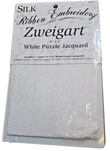Zweigart NEW Vintage White Jacquard Silk Ribbon Embroidery  - Picture 1 of 5