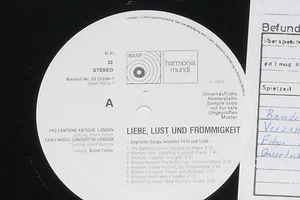 PRO CANTIONE ANTQUA, EARLY.. -Liebe Lust...- LP 1975 BASF Promo Archiv-Copy mint - Imagen 1 de 1