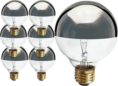 Satco S3862 - 60 Watt G25 Silver Crown Light bulbs - 2700K (6 Pack) - Image 1 of 4