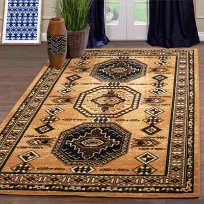 DAWTON HILL Takeo Tribal Aztec Geometric Traditional Carpet Indoor Area Rugs Or Runner Rug