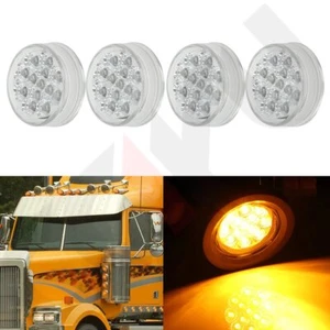 4* 2.5" 13led clear cover yellow light Round Transparent Shell yellow Universal - Bild 1 von 5