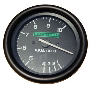 Racetech Tachometer Rev Counter 80mm 0-10Krpm 4/6/8 Cyl Escort Rally Race Car - Picture 1 of 2