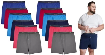 12 boxers tejidos Big Man 5XB 58-60 azul gris rojo y rayas fruto del telar Foto 1 de 4