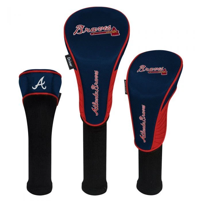 JUEGO DE FUNDA DE CABEZA DE GOLF ATLANTA BRAVES DE ALTA CALIDAD CON LOGOTIPO BORDADO MLB Foto 1 de 1