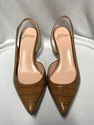 NUEVO JCrew Cedro Oscuro Estampado Serpiente Colette Slingback Bomba Talla 5.5 Foto 1 de 4