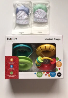 Teething Mittens for Baby Set Edushape 4 Musical Rings&Baby Teeth Gloves - Image 1 of 4