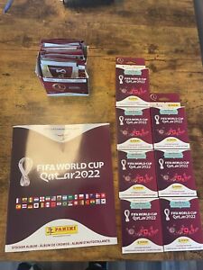 panini fifa world cup oatar 2022 stickers 7 boxs , 42 packs, 1 sticker Album