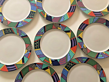 Rosenthal 8 platos de almuerzo. Diseño: Barbara Brenner. Memphis estilo Milán, 1990