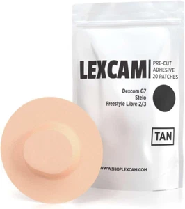 Dexcom G7 and Stelo Adhesive Patches, Pack of 20, Lexcam CGM Covers, Color Tan, - Picture 1 of 12