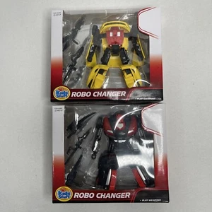 Kids Stuff Yellow/Red/Black Robo Changer Transforms from Robot to Car Toy 2-Pack - Picture 1 of 5