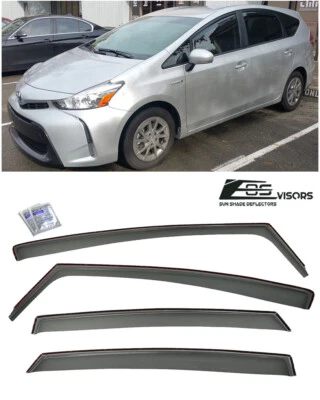 Para Toyota Prius V 11-18 Viseras de ventana lateral en canal protectores de lluvia deflectores Foto 1 de 4