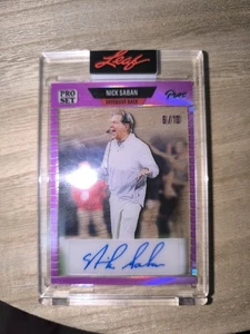 2023 NICK SABAN LEAF PINK AUTOGRAPHED AUTO CARD #89-NS1 ALABAMA /10 LSU DOLPHINS - Picture 1 of 1