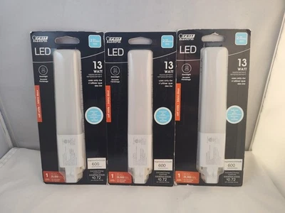 Pack Of 3 Feit Electric 81690 LED Bulb 13W 600 Lumens 2 Pin GX23 Soft White  - Image 1 of 4
