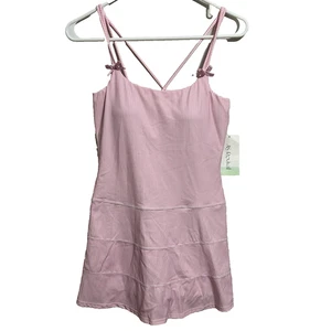 As Revival rosa kariertes aktives Trägerkleid mit Gingham-Schleife und Shorts Größe Small - Bild 1 von 8