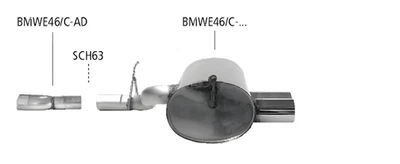 Scarico sportivo Bastuck - BMW Serie 3 E46 325i Compact - Immagine 1 di 3