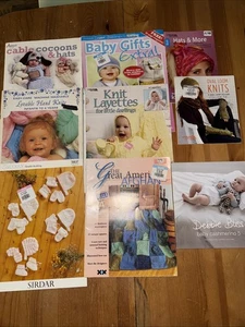 Lot Of 9 Knitting Pattern Books - Leisure Arts Baby Blankets & More - Picture 1 of 4