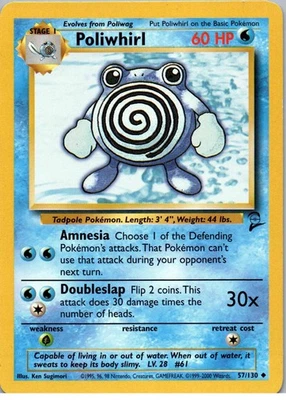 Poliwhirl - Uncommon - Base Set 2 - 057/130 - MP - Regular - Image 1 of 2