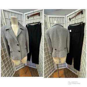 Ann Tylor/Zara, Chaqueta Redfish + Traje Pantalón Negro, Talla 10, Manga Larga, Botones.! - Imagen 1 de 17