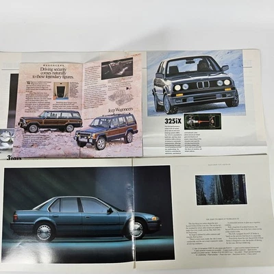 Lot Of 25 Car Dealership Brochures 1990 1991 Porsche Jeep Mercedes Dodge VTG - Image 1 of 4