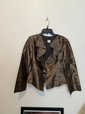 Armani Collezioni Blazer jacket Women’s 6 Silk Blend Black Formal Wear - Image 1 of 4