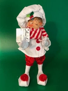 Muñeca Annalee Navidad 9" Feliz Como Nueva Chef Elfo 2014 Rara Con Etiqueta - Imagen 1 de 6