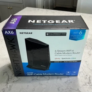 NETGEAR AX6 Nighthawk DOCSIS 3.1 WiFi Cable Modem Router AX2700 Black CAX30 - Picture 1 of 15