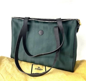 Autentica borsa a tracolla FENDI Pecan pelle verde borsa a mano borsetta Italia - Foto 1 di 20