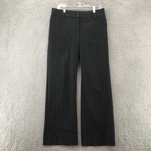 Express Design Studio Correspondent Pants Womens 10 Black Striped Straight Leg - Picture 1 of 16