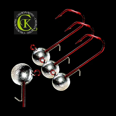 3x Gr. 2/0 VMC Jighaken Rundkopf Jigkopf Wire Keeper Jigköpfe Jighead Greifer