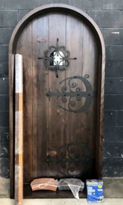 Rustic reclaimed lumber arched top door story book winery speakeasy YOUR SIZE - Picture 1 of 7
