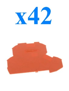 x42 NEU WAGO 2002-2292 ABSCHLUSSPLATTE FÜR REIHENKLEMMEN 0,8 MM BREIT ORANGE 42 Stück - Bild 1 von 1