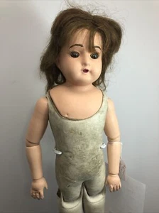 20” Antique Tip Top Toy Comp. 1912-1921 Kid Jointed Doll Compo/Wood Repainted #L - Picture 1 of 12
