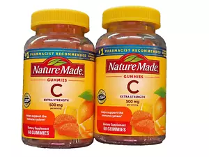 Nature Made Vitamin C Gummies 500 Mg - 60 Gummies Per Bottle 2 Bottles 120 total - Picture 1 of 4