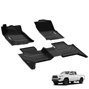 Alfombrillas 3W aptas para Toyota Tacoma 2016-2023 TPE negras para todo clima revestimientos de piso de auto - Imagen 1 de 11