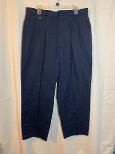 Men's Puritan Size 36 x 29 - Dark Blue Pleated Pants Bottoms w/ Pockets - EF - Picture 1 of 3