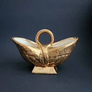 Porta bolígrafo o maceta vintage de oro llorón - acabado dorado 22K en cerámica - Imagen 1 de 9