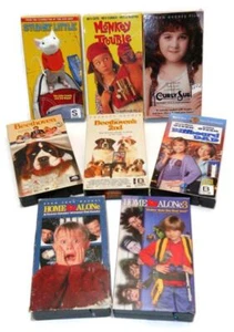 Lot (8) Kid's Comedy VHS Tapes: Home Alone Beethoven Curly Sue Stuart Monkey Dad - Picture 1 of 24