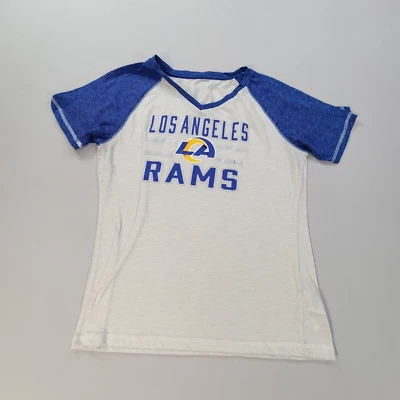 Los Angeles Rams Shirt Girls Large White Casual NFL Football Logo Youth Teens - Image 1 of 4