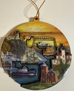 Weihnachtsschmuck Lake Superior Thema 3 1/2” x 3 1/8” x 1/4” - Bild 1 von 5