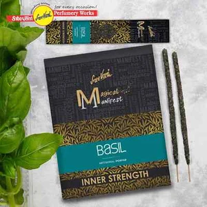 SreeVani Magical Manifest Basil Artisanal Incense Sticks 4 Thick Stick 12 Packs - Picture 1 of 3