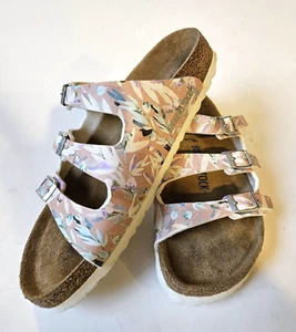 Birkenstock Florida Fresh Floral Fades Crystal Rose Sandals Soft Footbed 38 7 N - Picture 1 of 5