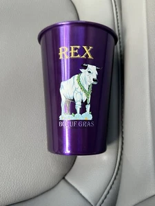2024 Purple Krewe Of Rex Bouef Gras Metal Cup- Mardi Gras Krewe - Picture 1 of 2
